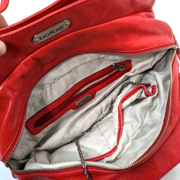 Botkier Clyde Trigger Studded Red Leather Satchel Vintage - Picture 4 of 9